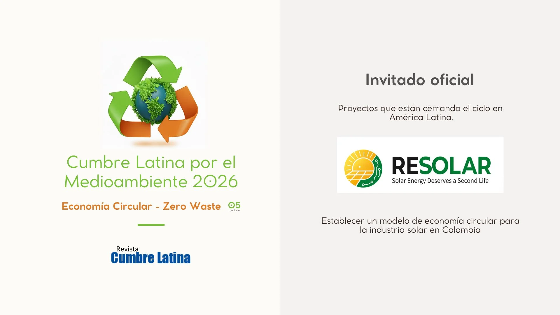 ReSolar en la Cumbre Latina por el Medioambiente 2026